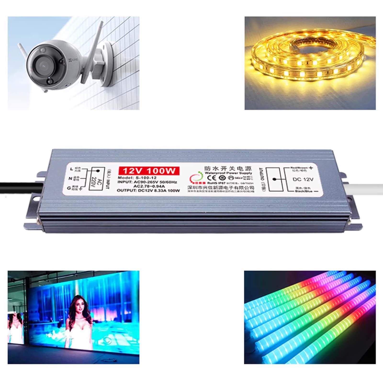 DC12V/24V/36V/48V LED Driver Power Supply Transformer Waterproof IP67 LED Strip gallery