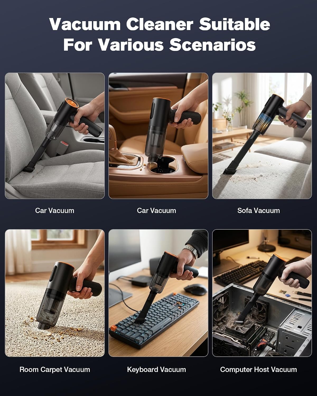 Car Vacuum Cleaner 20000Pa Suction Power Handheld Vacuum Cleaner 4-in-1 Portable gallery