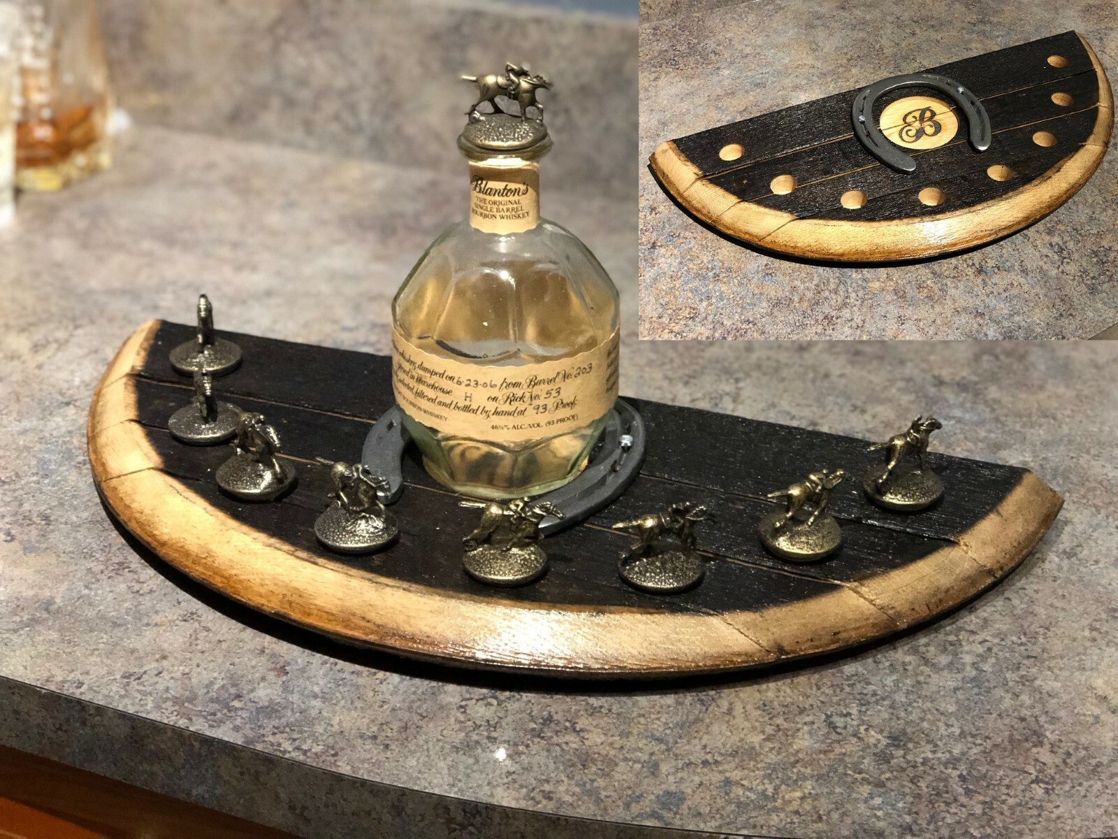 REAL Barrel Head Display Blanton's Stopper Cork Blantons Bourbon Whiskey OPTIONS gallery
