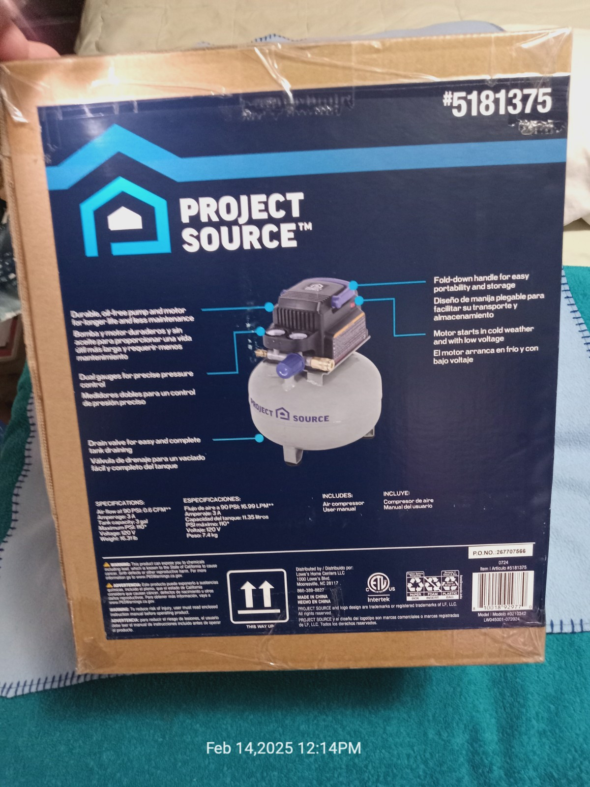 Project Source 3-Gallons Portable 110 PSI Pancake Air Compressor - NEW gallery