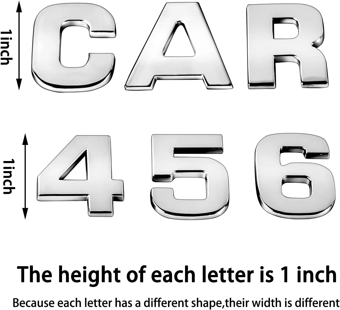 43Pcs Car Emblem Letters Sticker DIY 3D Chrome Number Symbol Badge Decal New gallery
