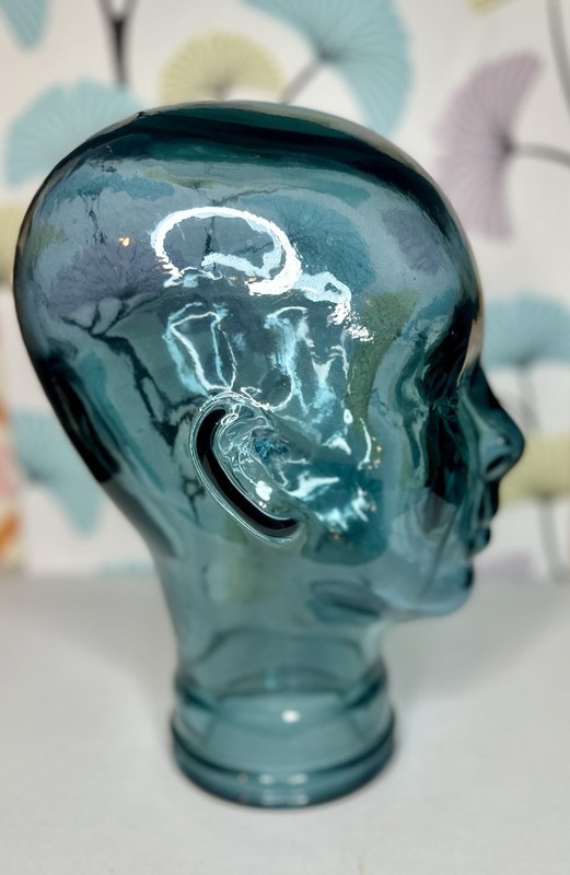Mannequin Display Head Made From Recycled Glass Turquoise gallery