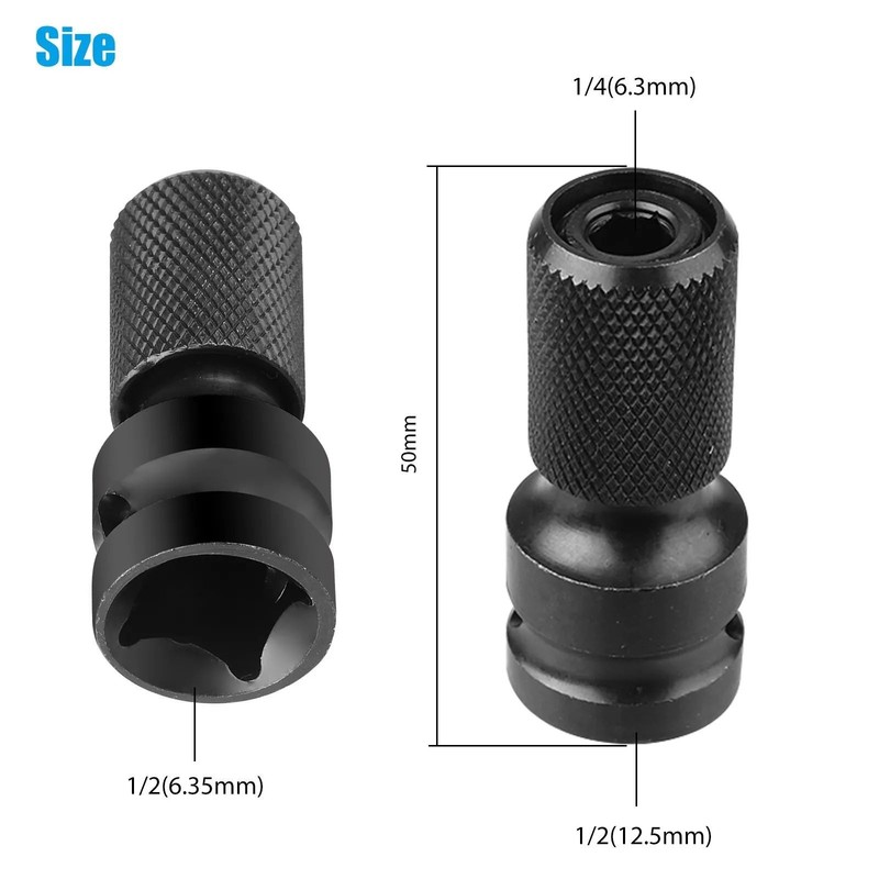 2* Hex Ratchet Socket Adapter Drive 1/2" Square To 1/4" Converter Impact Tool gallery