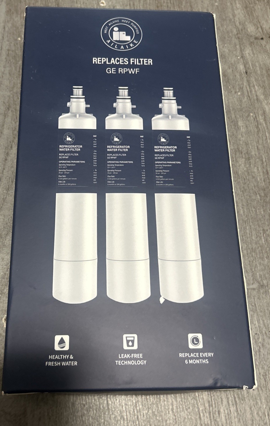 Ailaike Refrigerator Water Filtrer For GE RPWF 3 Pack gallery
