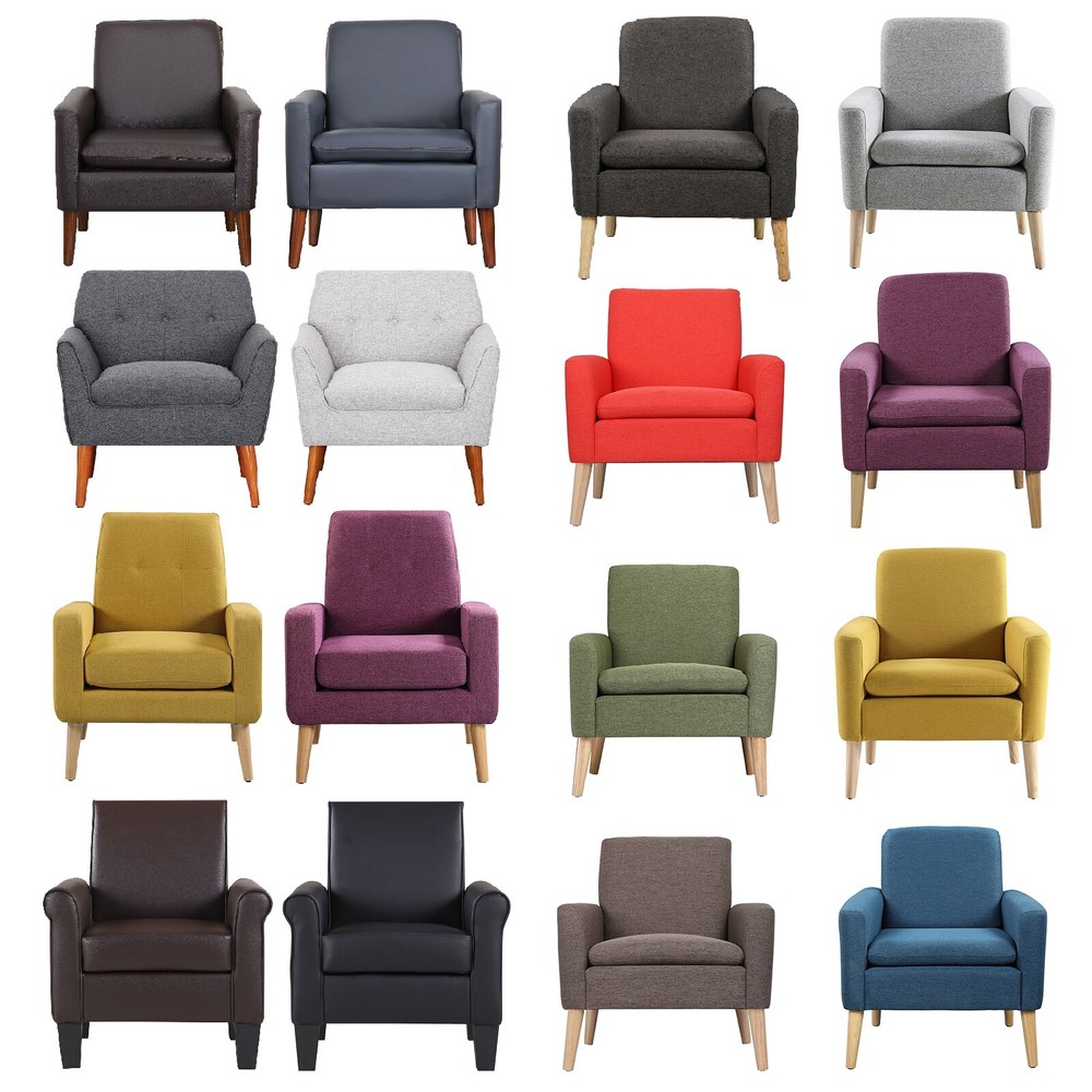 Accent Single Sofa Upholstered Fabric Chairs Arm Chair Furniture Living Room NEW