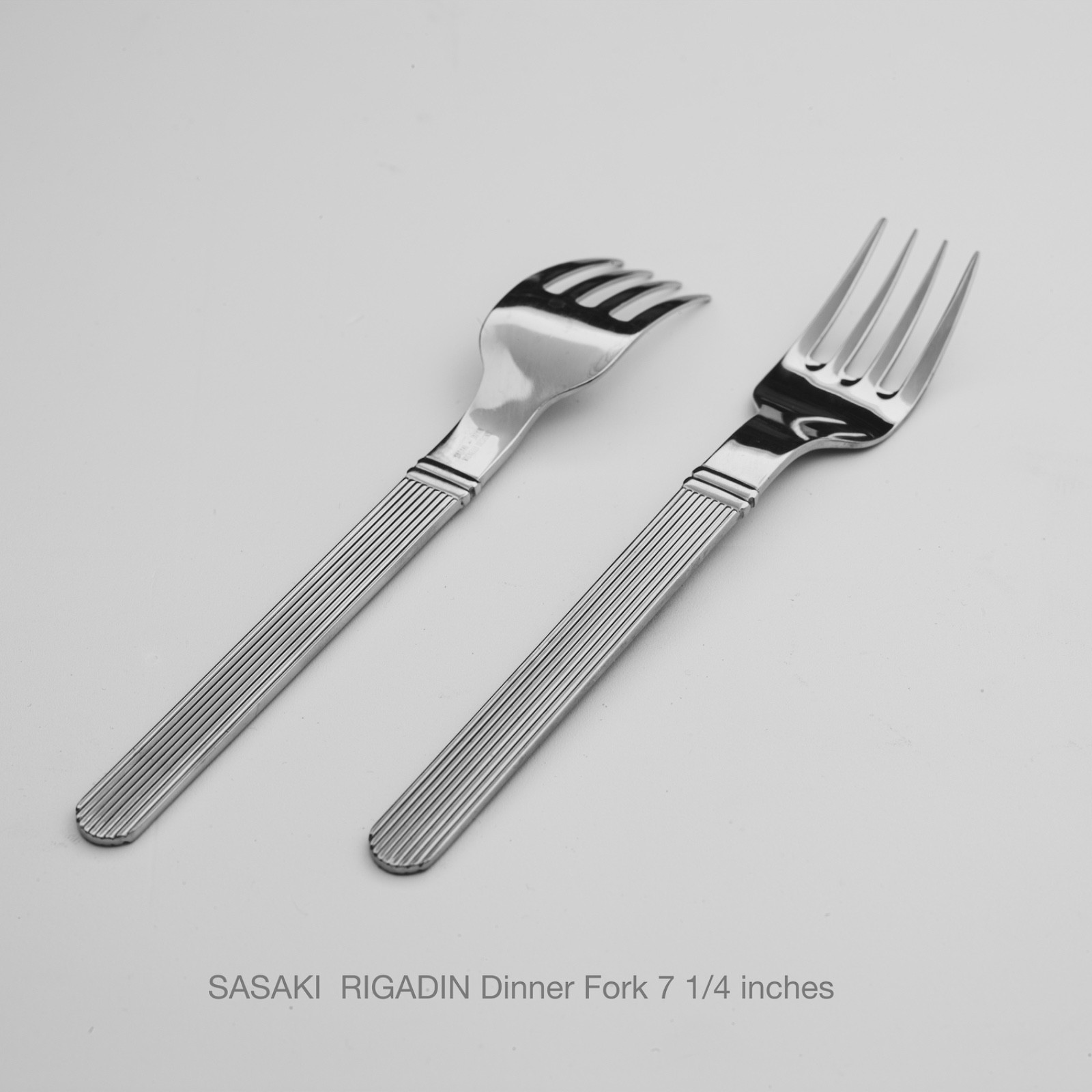 SASAKI RIGADIN DINNER FORK 7 1/4 inch (b/f) Vignelli Design VERY FINE gallery