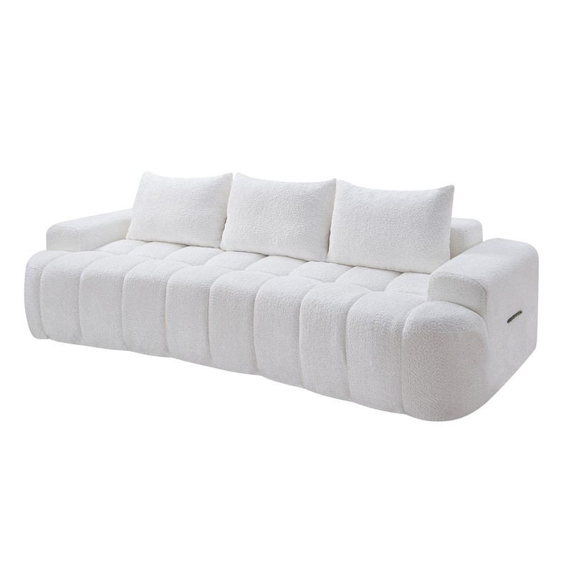Oversized Curved Front Compressed Sectional Sofa 3-Seat No Assembly Required gallery