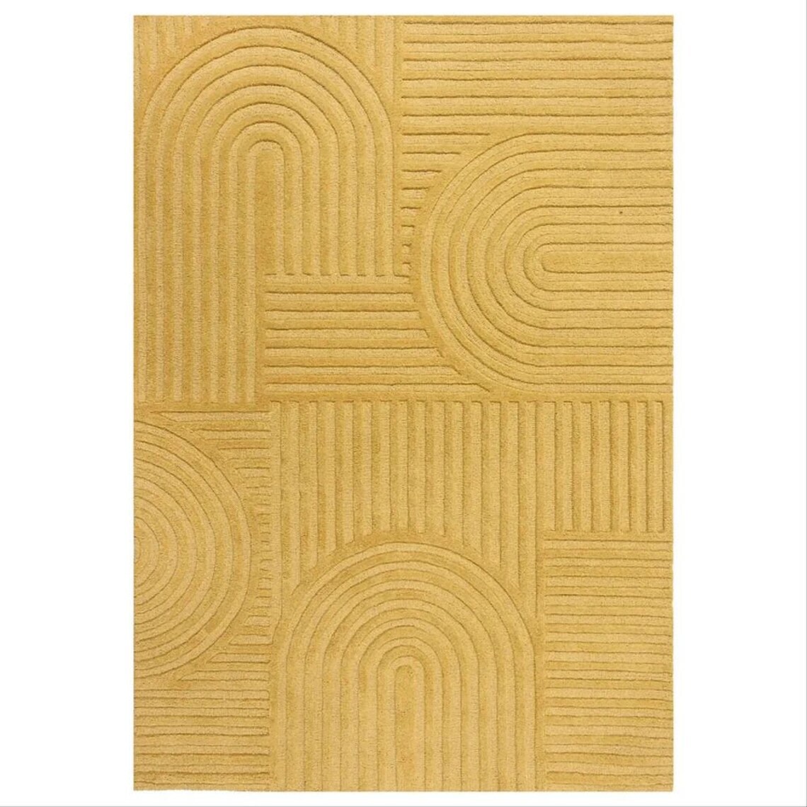 Modern Loop & Cut -Pile design rugs Hand-Tufted 100% Wool Handmade Area Rug Carp gallery