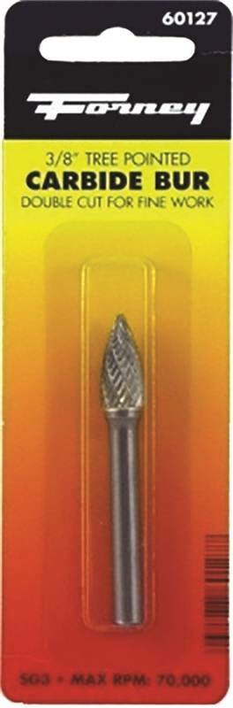 Forney 60127 Tungsten Carbide Burr with 1/4-Inch Shank, Tree Pointed, 3/8-Inch gallery