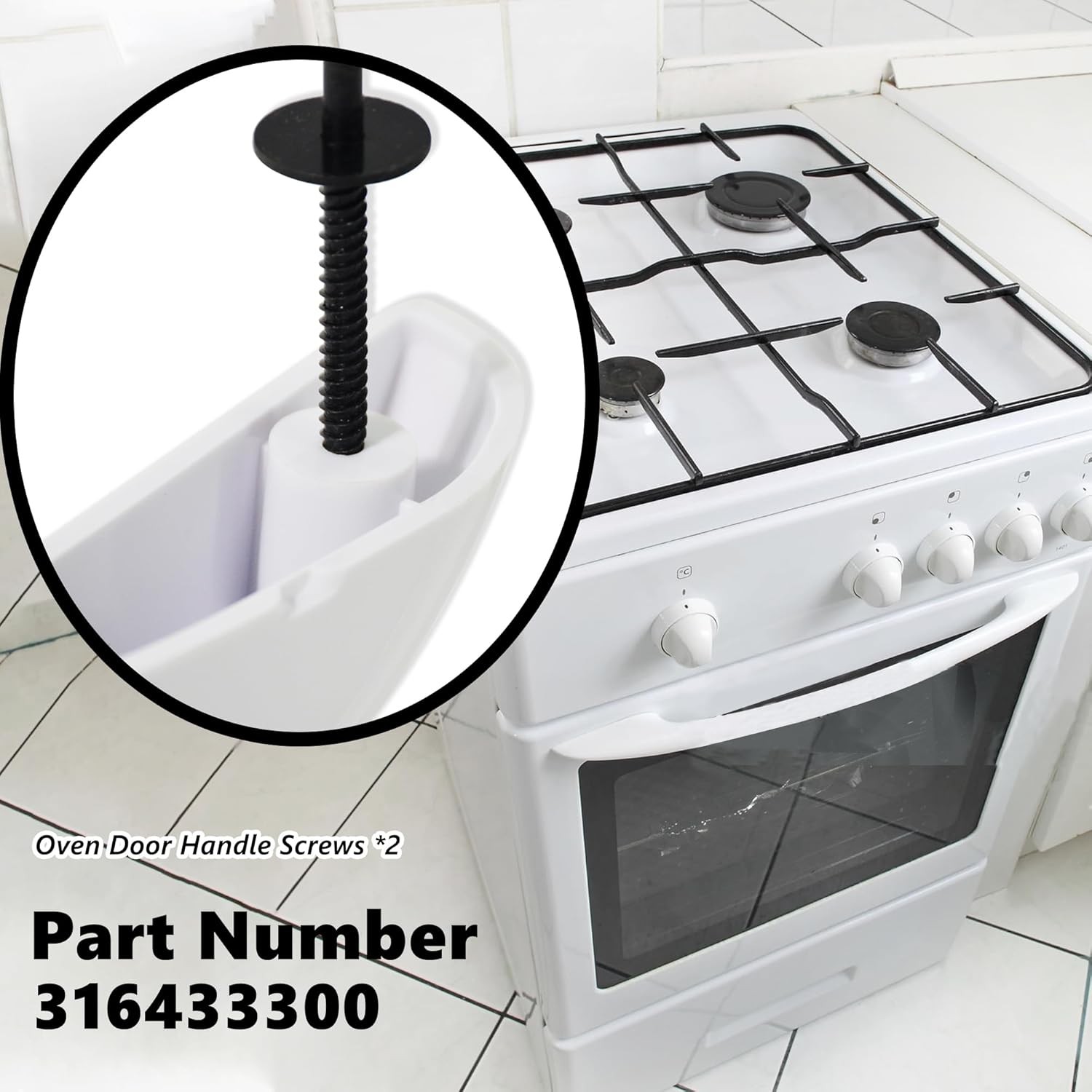 Oven Door Handle Screw Mount Replacement Kit gallery