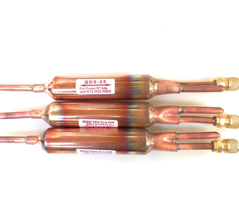 3PC FILTER DRIER REFRIGERANT LIQUID LINE WITH CHARGING VALVE 1/4 X 1/4  25 grams gallery