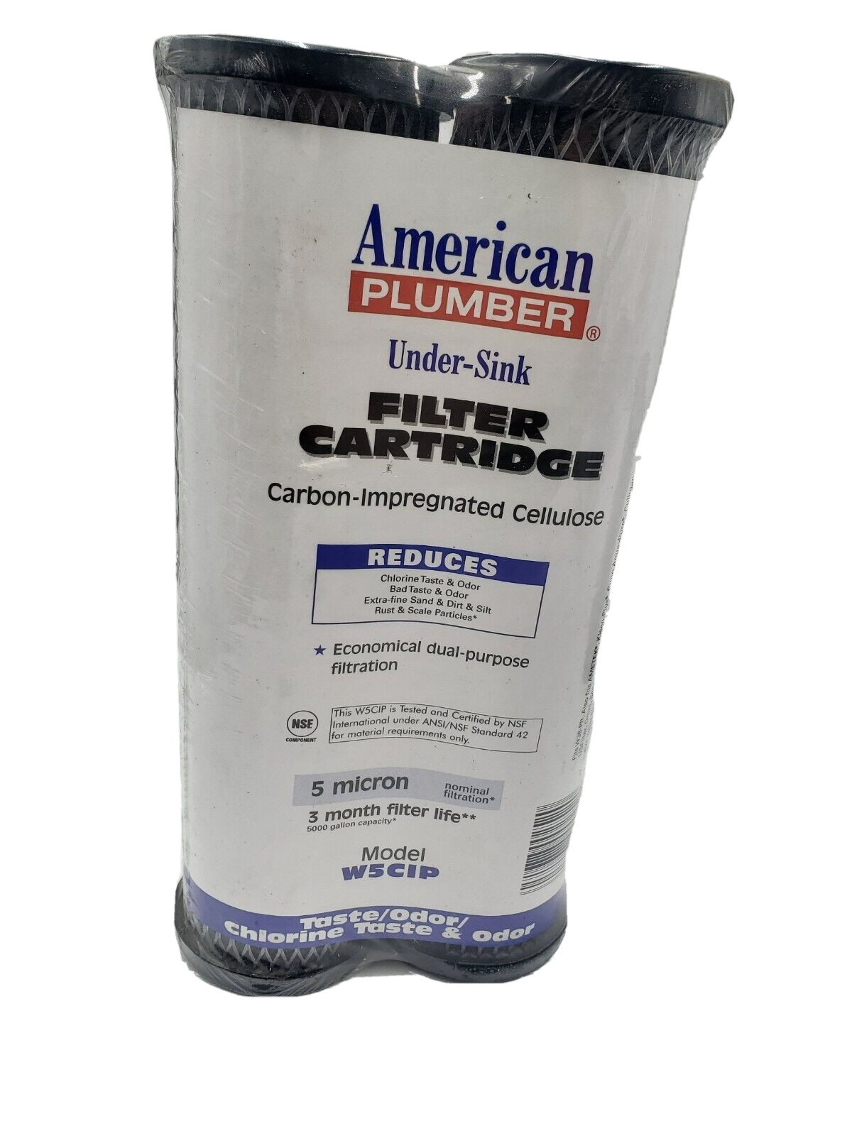 AMERICAN PLUMBER C2 CARBON-IMPREGNATED FILTER CARTRIDGE Model # W5C1P (2 PACK) gallery