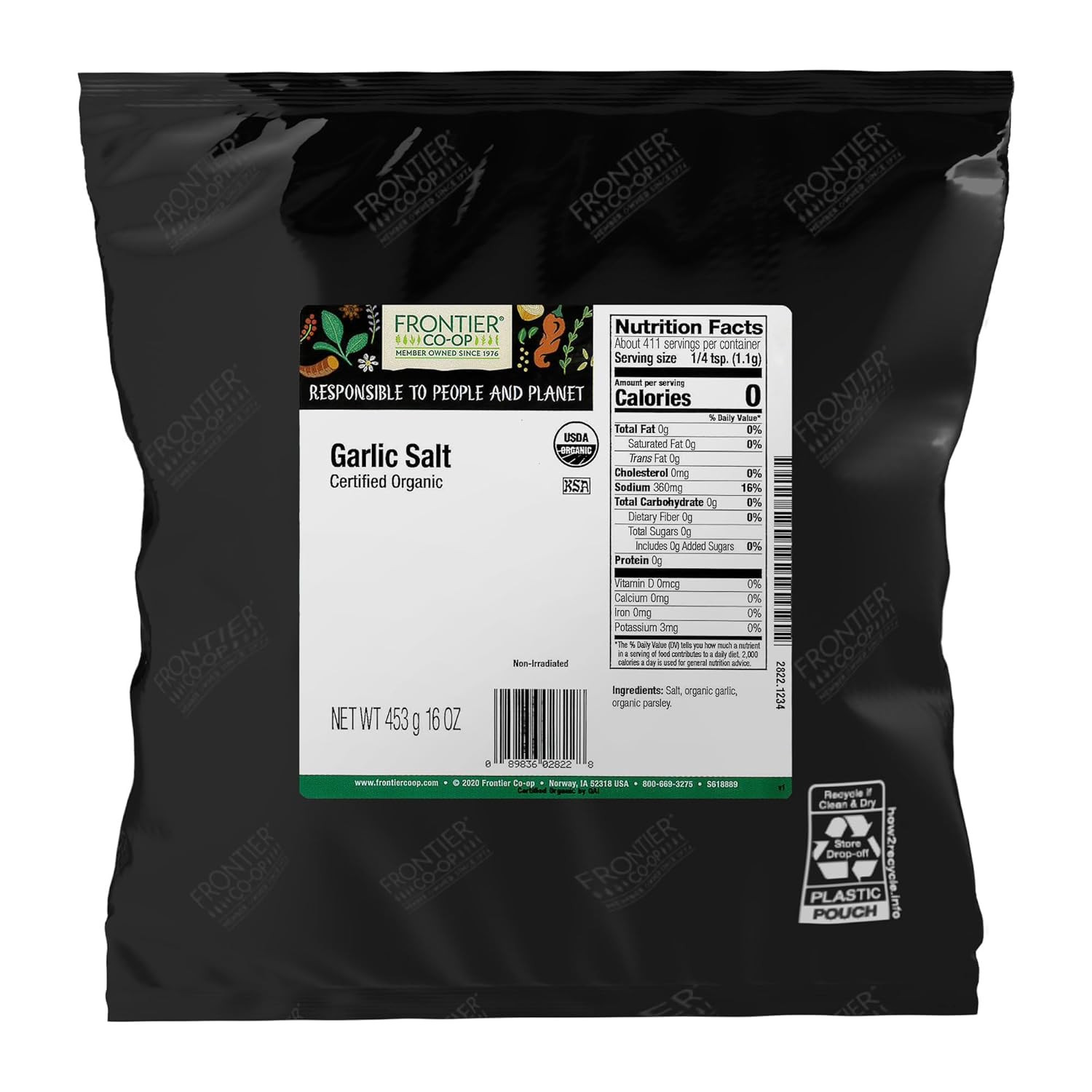 Frontier Co-Op Organic Garlic Salt with Parsley, 1Lb Bulk Bag - Coarse Grind, Na gallery