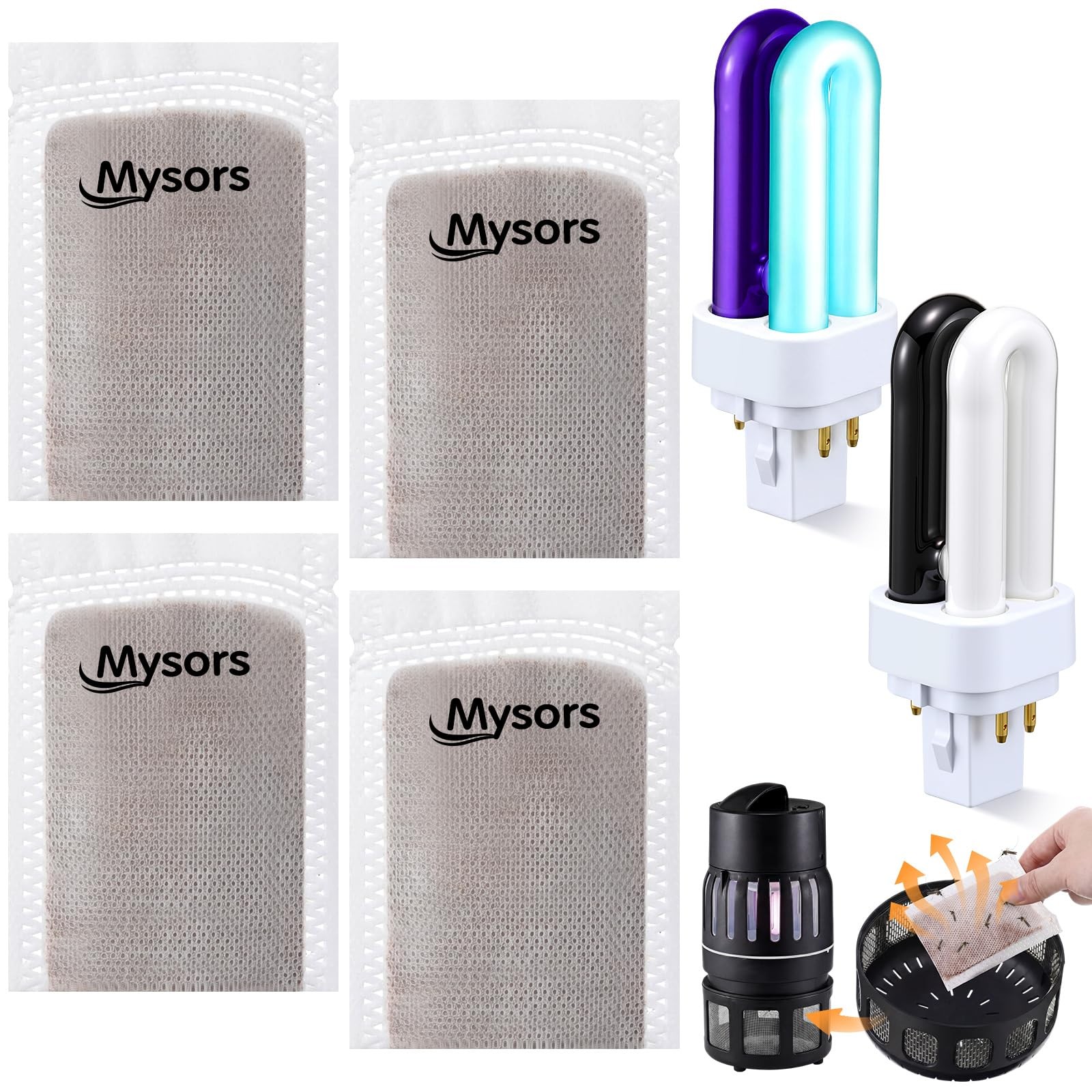 Mysora 2 Pack 41050 7W Replacement Bulbs with 4 Mosquito black, white gallery