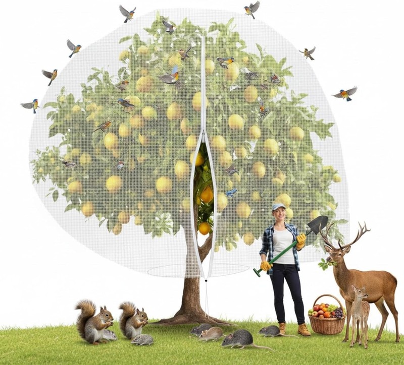 10 X 14 Ft Large Fruit Tree Netting for Protecting Fruit from Squirrels Birds Bu gallery