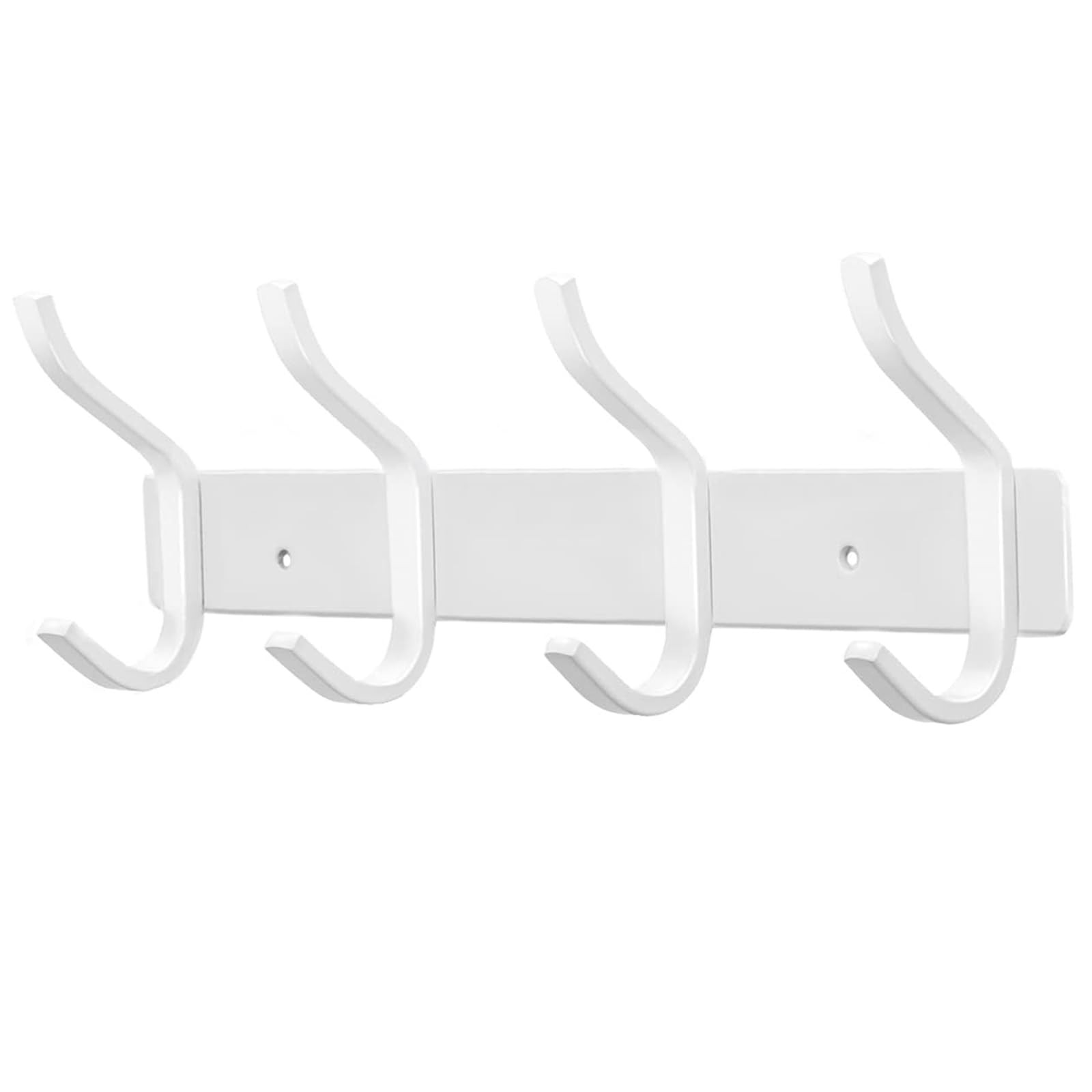 12 Inch White Coat Hanger Rack Wall Mount 4 Hooks Entryway Backpack Hat Towel gallery