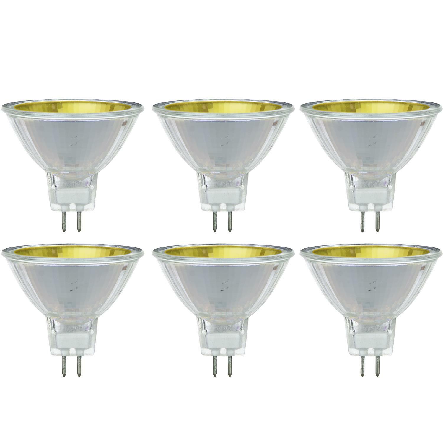 6 Pack Sunlite 50 Watt, 12° Narrow Spot MR16 w/Cover Guard GU5.3 Bi-Pin, Yellow gallery