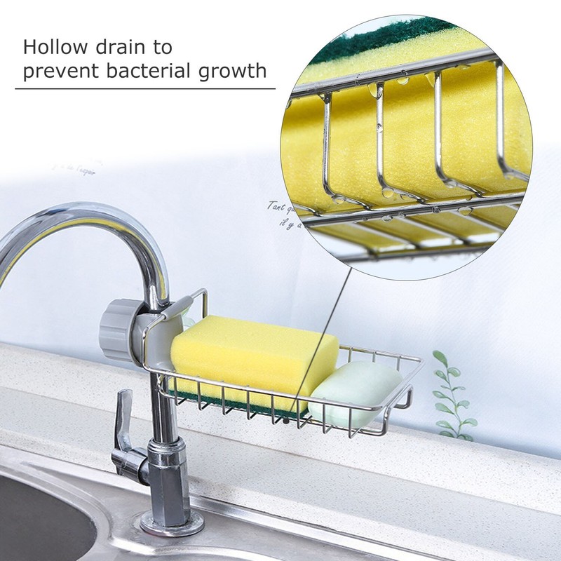 Drain Rack Storage Holder Shelf Sponge Soap Cloth Holder for Kitchen Sink Faucet gallery