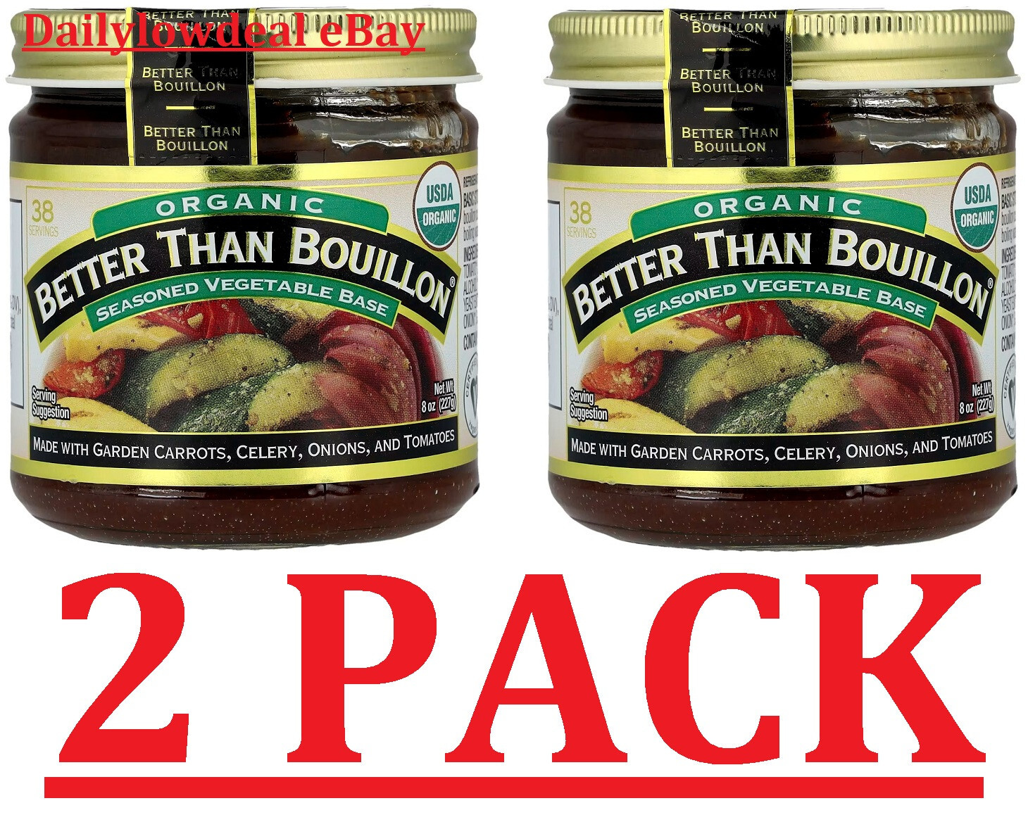 2 PACK- Better Than Bouillon Organic Vegetable Base 8 oz (16 oz) gallery