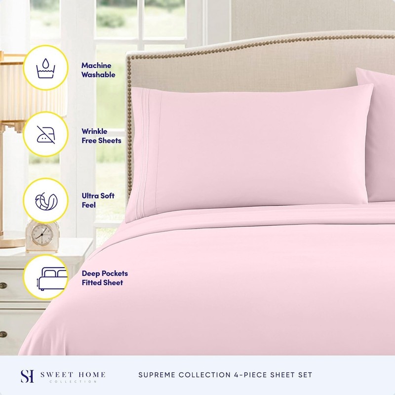 1800 Thread Count Sheet Set – Soft Egyptian Quality Brushed Microfiber Sheets... gallery