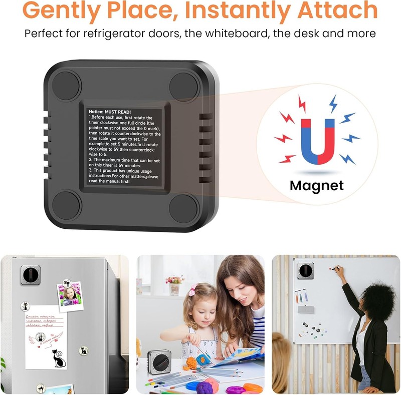 Mechanical Kitchen Timer with Magnet: Wind Up Cooking Timer Clock with Loud gallery