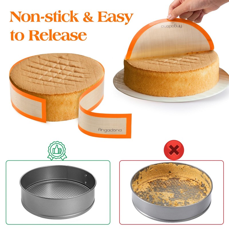 Silicone Baking Mat for Springform Pan 9 inch, Prevent 9 inch set, Orange gallery