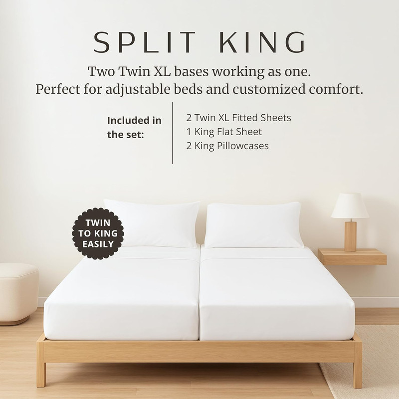 100% Egyptian Cotton Sheets Split King Size | 1200 Thread Count | CEA Gold Seal gallery