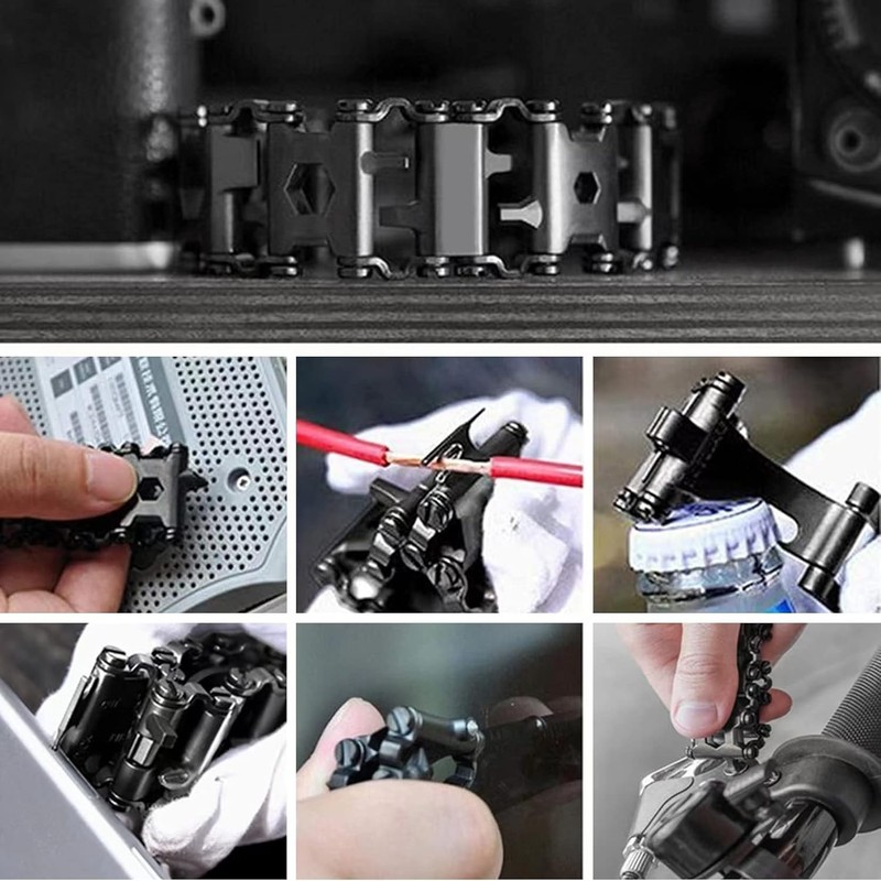 Multitool Bracelet 29 in 1 Tools for Men and 9.45 inches, Black gallery