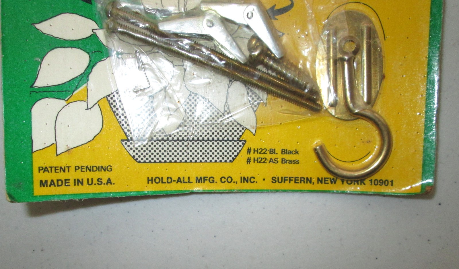 Vintage NOS Hold-All Brass Rotating Hook Rotates 360 Degrees Plant Hanger USA gallery