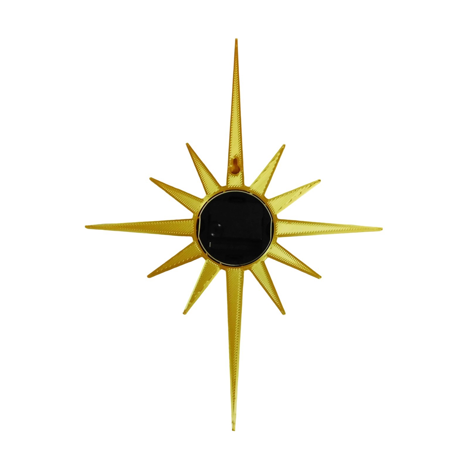 Mid Century Modern Sunburst Wall Clock – 3D Printed– 16" x 12" gallery