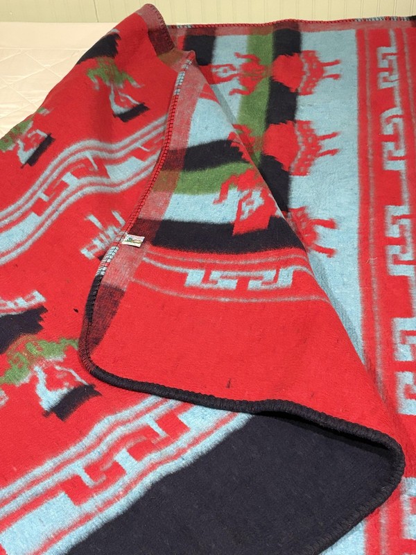 Profitex Alpaca Wool Blend Blanket Throw 62x83 Peru Dancer Motif Reversible rare gallery