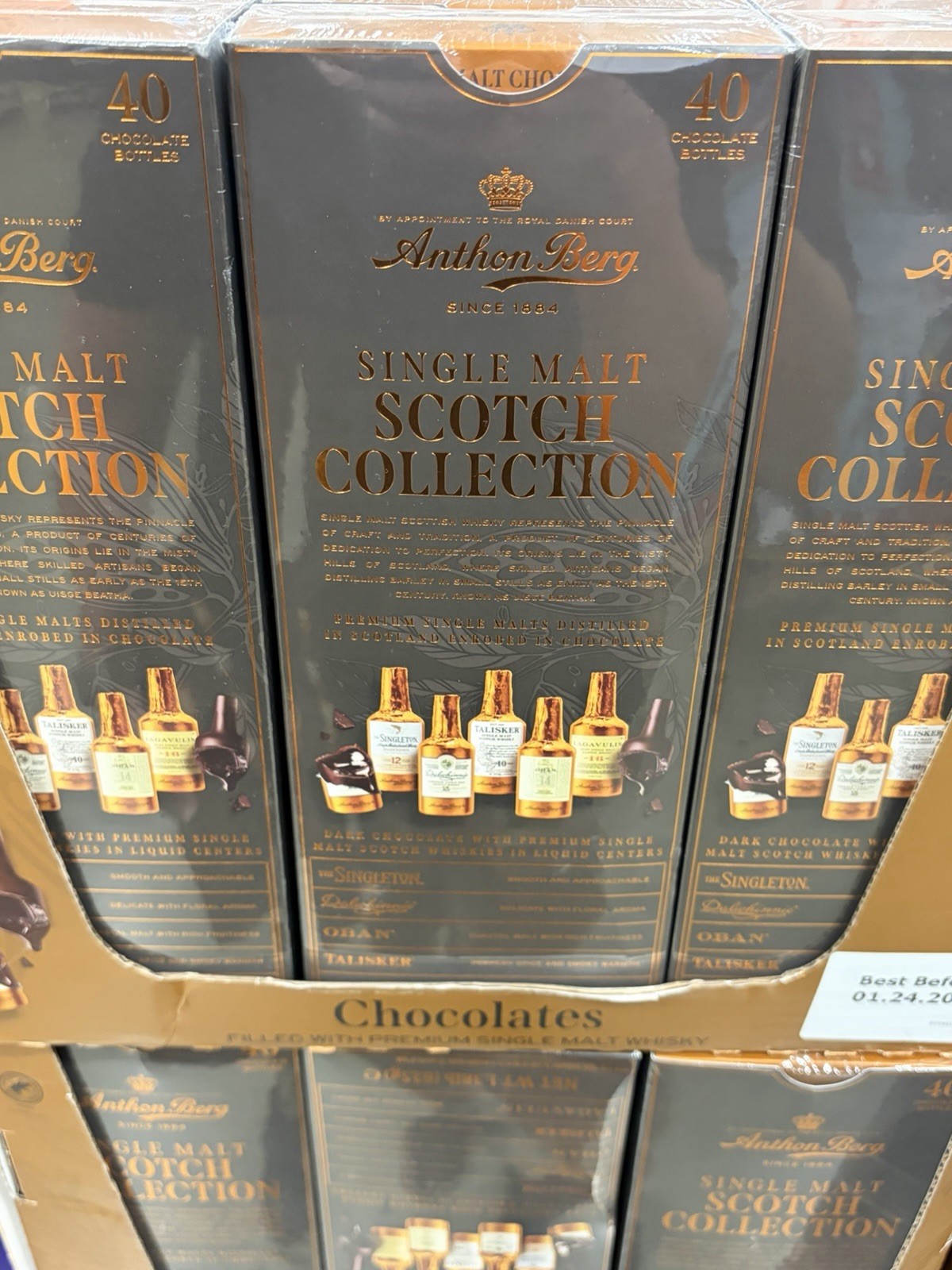 Anthon Berg Single Malt Scotch Collection Chocolates, 40 Dark Chocolate Bottles gallery