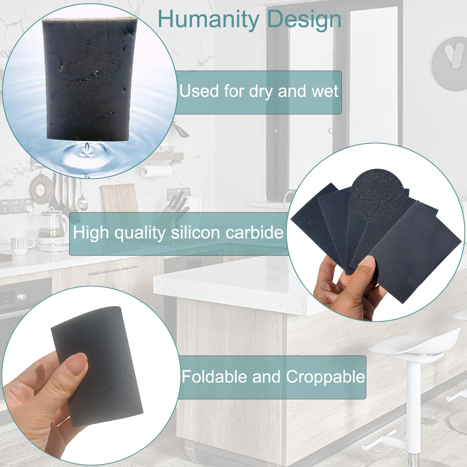 20 PCS 3 x 4 Inch 400-3000 Grit Sanding Sponge Set, Ultra Fine Sanding Sponge... gallery