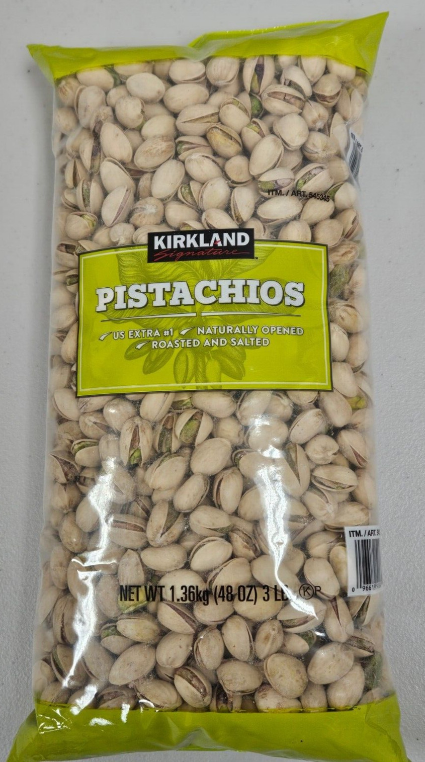 Kirkland Signature InShell Pistachios Roasted & Salted 3 Lbs Kosher USA Exp 1/26 gallery