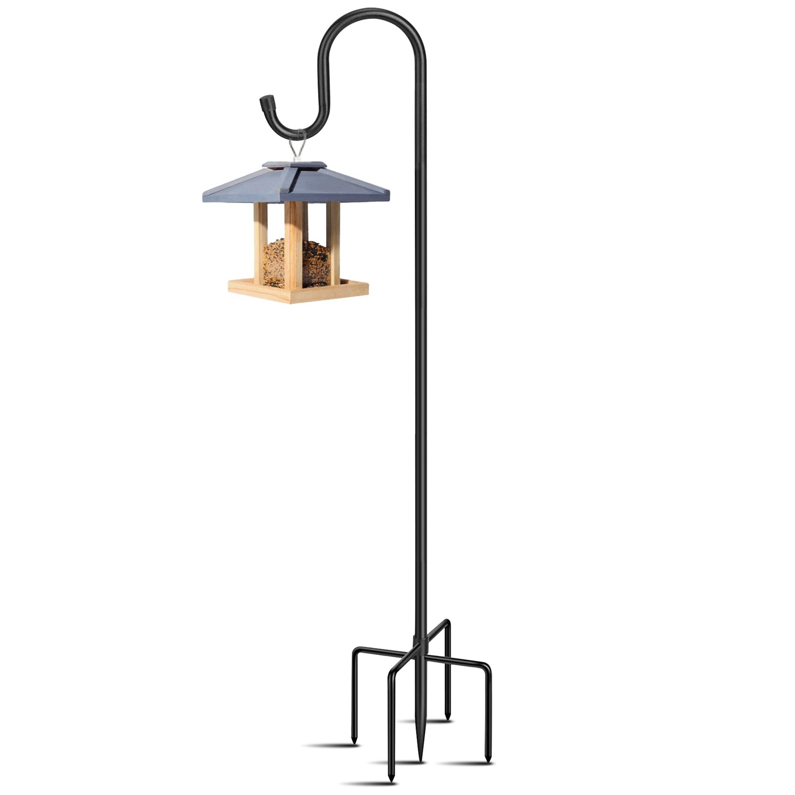 Adjustable Shepards Hooks for Outdoor with 5 Prong Base Shepherds Hooks for O... gallery
