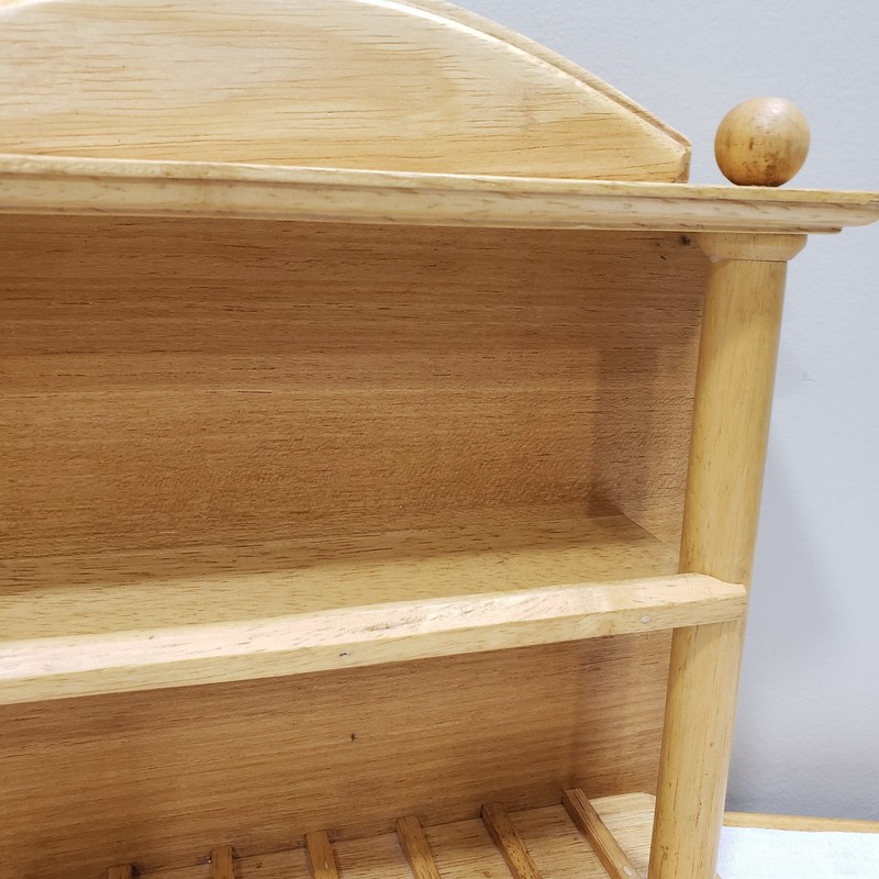 2 Tier Wall Tabletop Shelf Small Pine Wood Decorative Display Cottage Farmhouse gallery