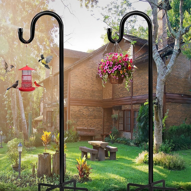 2 Pack Shepherds Hook 48 Inch Tall Bird Feeder Pole Shepards Hooks for Outdoor gallery