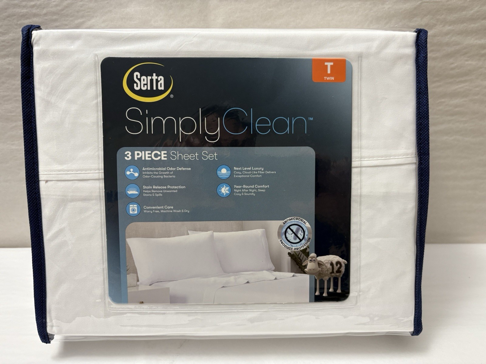 New SERTA Simply Clean 3 Piece Antimicrobial Odor Stain Resistant Sheet Set TWIN gallery