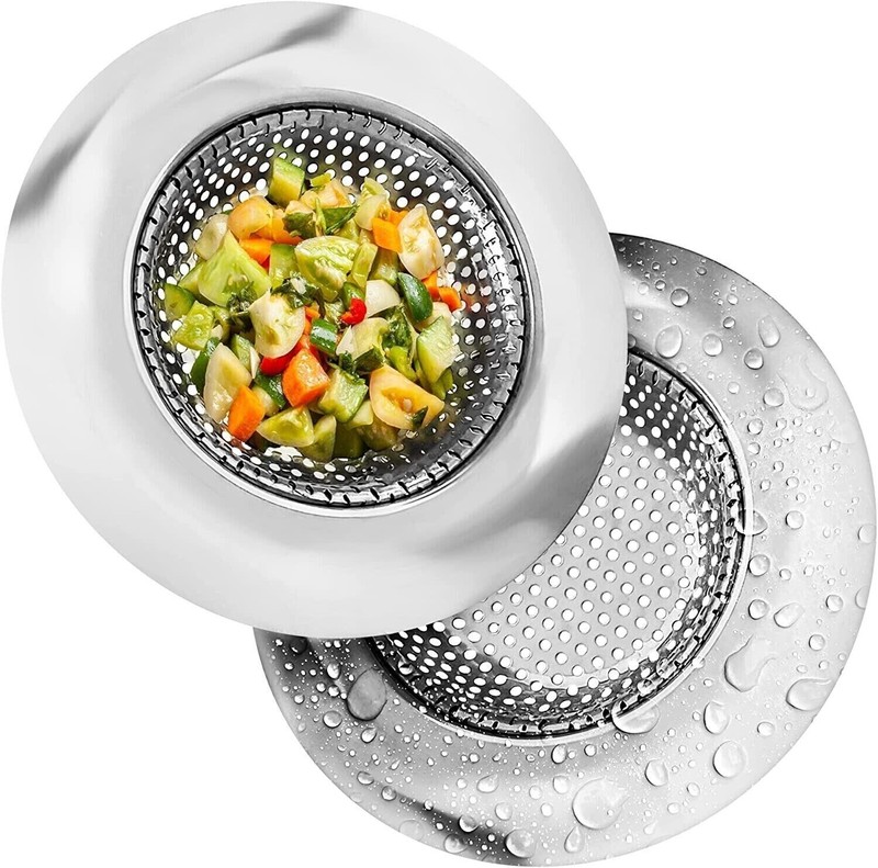 4.5" Kitchen Sink Strainer Stopper Stainless Steel Drain Basket Waste Plug gallery