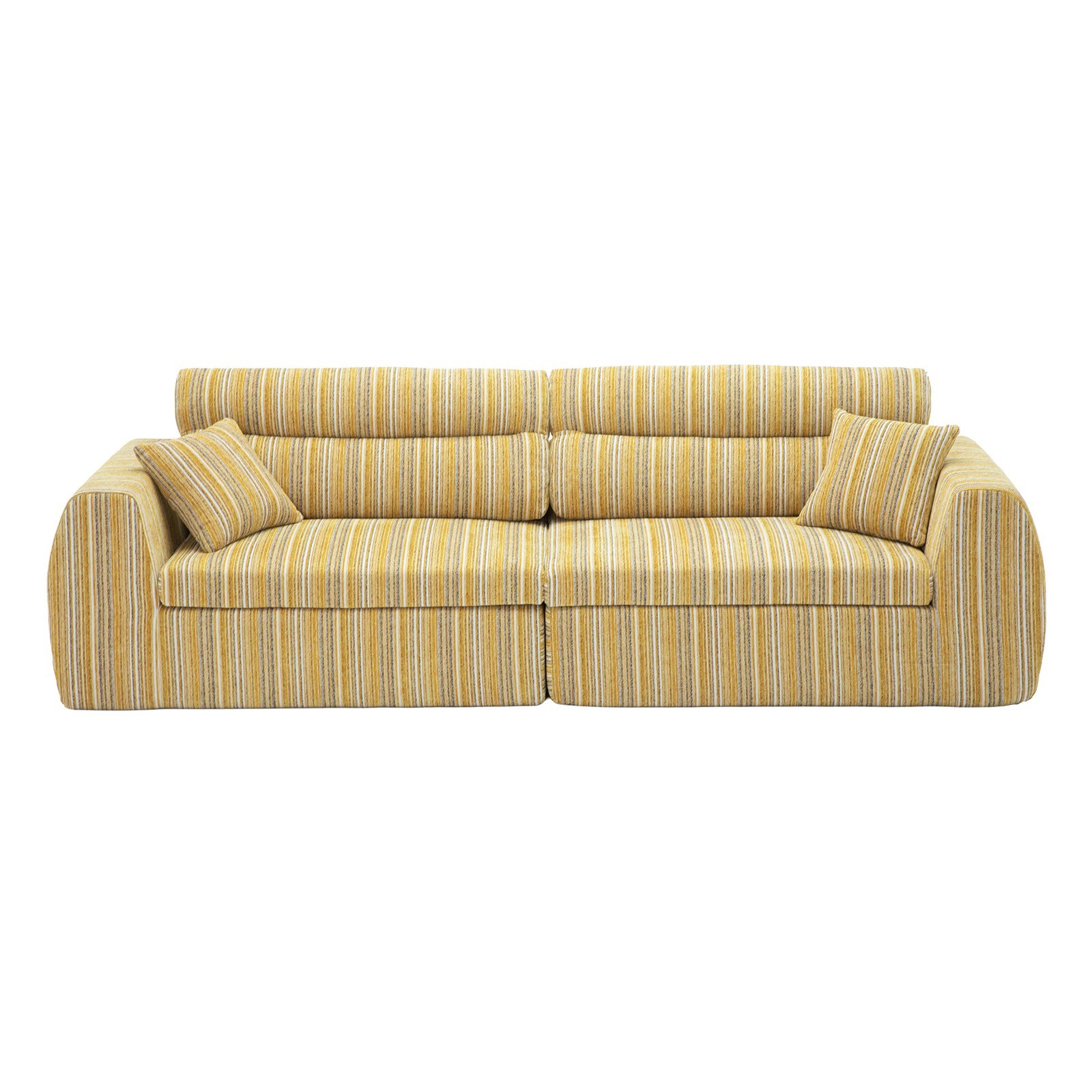 Modern 3-Seat Convertible Compression Modular Sofa Upholstered Couch No Assembly gallery