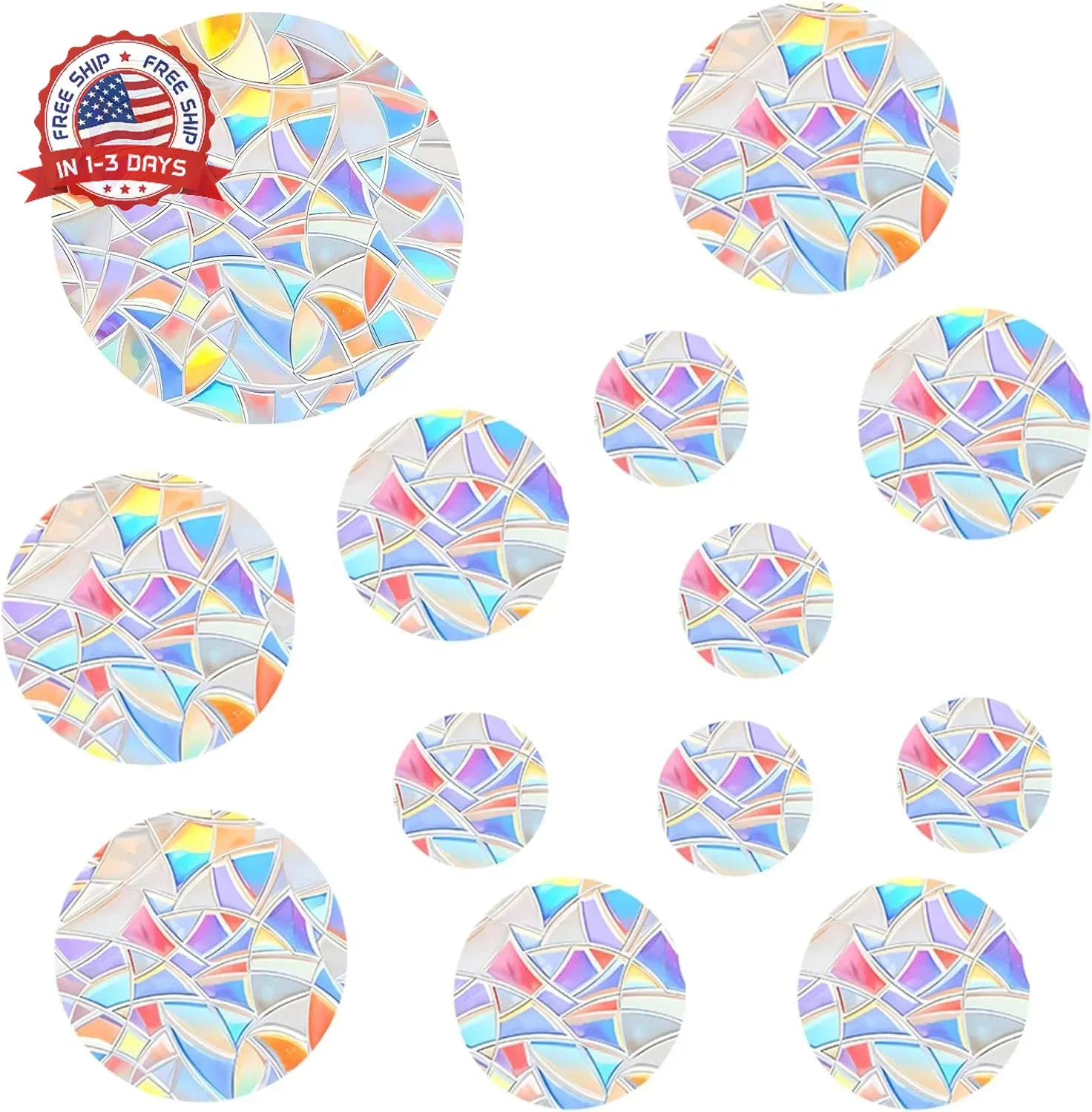 78 PCS Bird Stickers for Windows, Circle Bird Window Strike Prevention, Dots Pri gallery