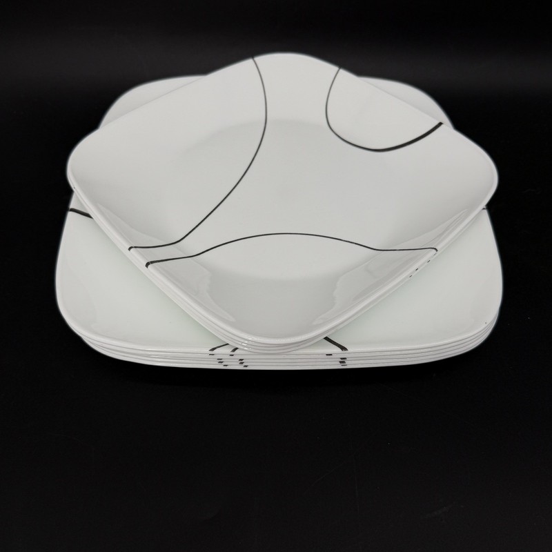 Corelle Square Simple Lines 10pcs Dinner & Lunch Plates gallery