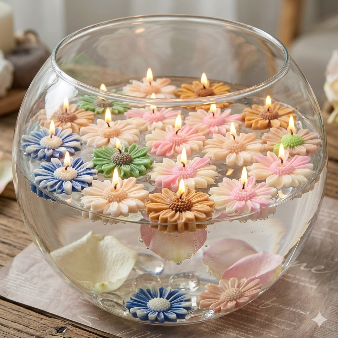 Daisy Flower Wax Melt Candle Custom Color & Scent Artisan Soy Wax x 12 Handmade gallery