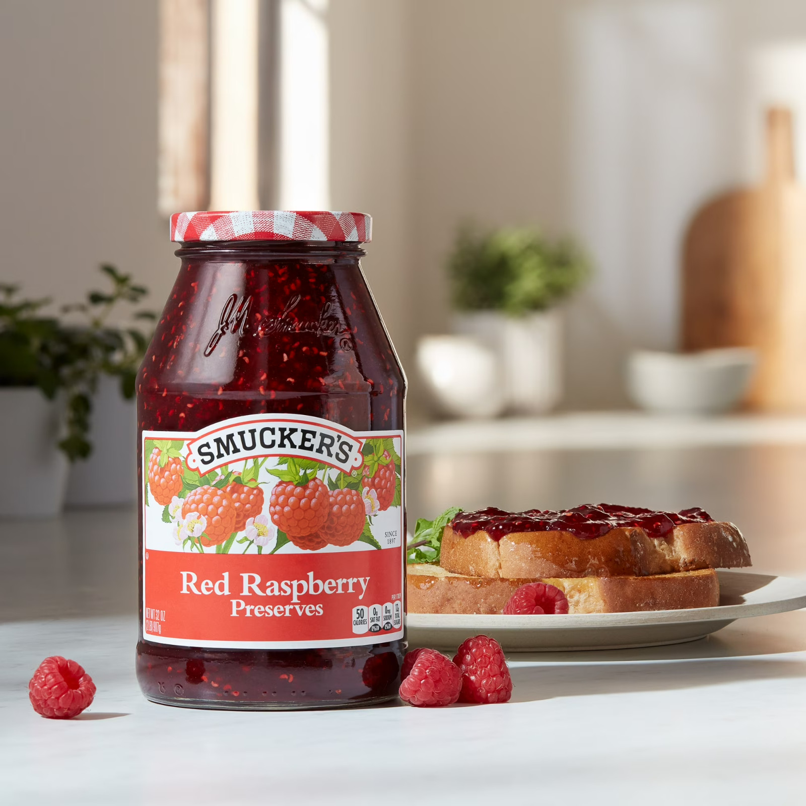 Smucker's Red Raspberry Preserves, 32 oz FREE SHIPPING gallery