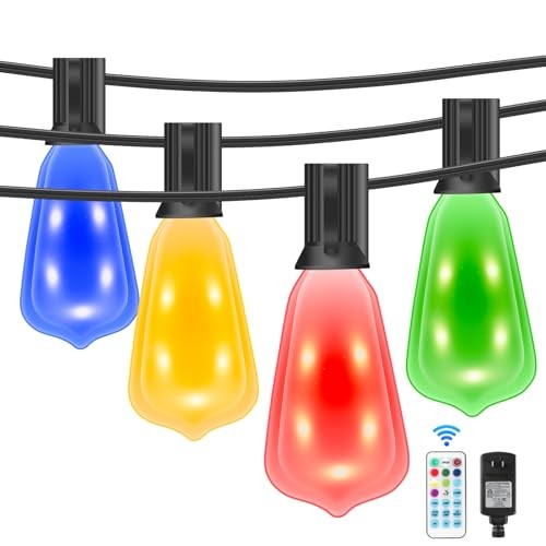35FT Outdoor String Lights: Dimmable, RGB Color-Changing Patio Plug ST38 35FT gallery