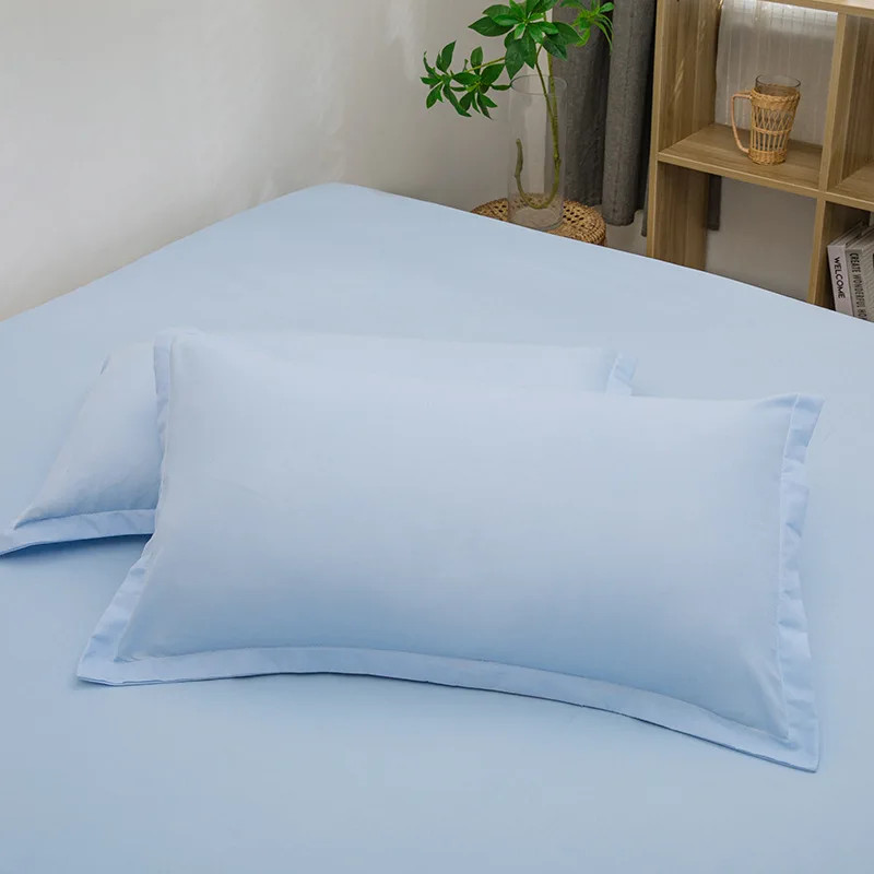 2PCS 2025 new 48 × 74cm solid color comfortable and skin-friendly pillowcase env gallery