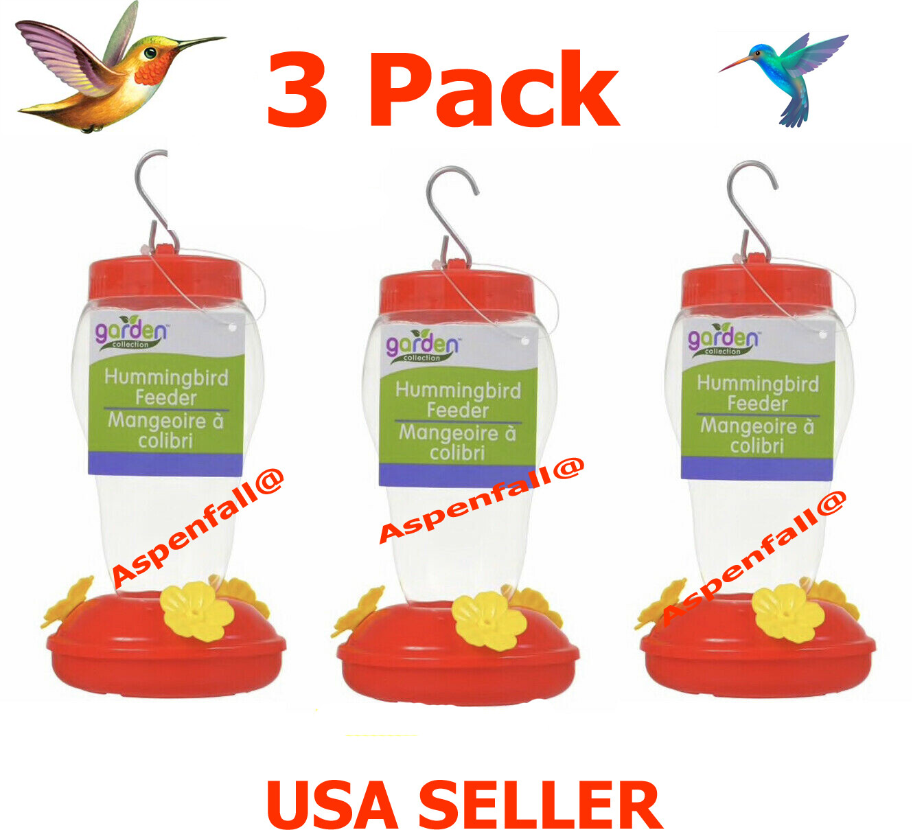 Hummingbird Feeders 3PK ~ Nectar Bird Feeder Hanging, Bird Feeder 16 oz gallery