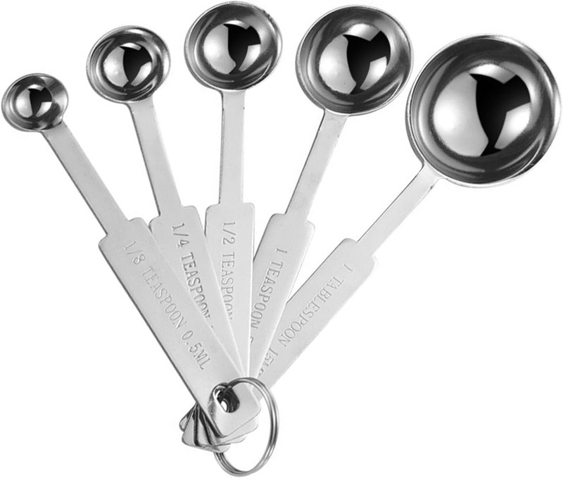 5PCS Measuring Spoons Set, Includes 1/8 Tsp, 1/4 Tsp, 1/2 Tsp, 1 Tsp, 1 Tbsp, F gallery