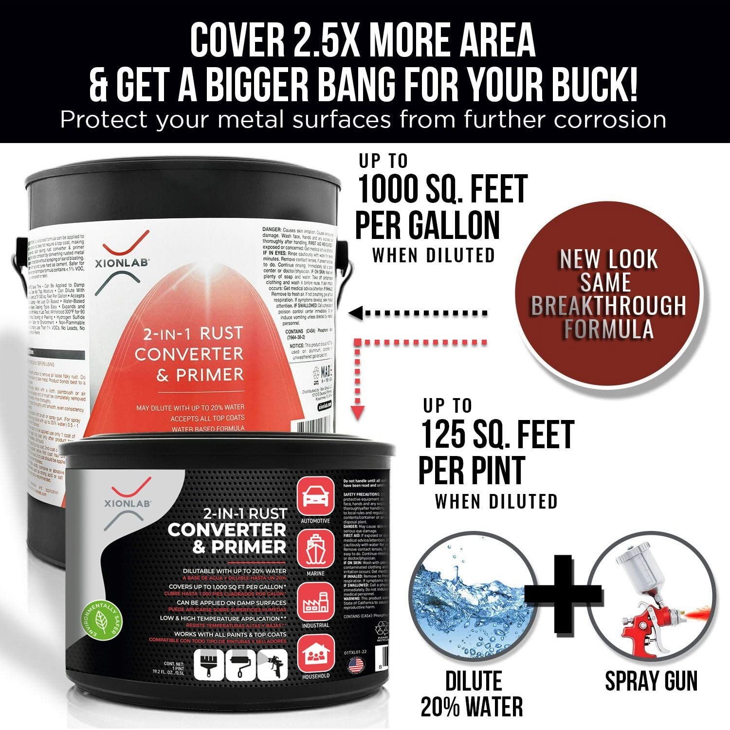 1 Gallon 2-in-1 Rust Converter & Metal Primer - Concentrate Covers Up to 4X More gallery