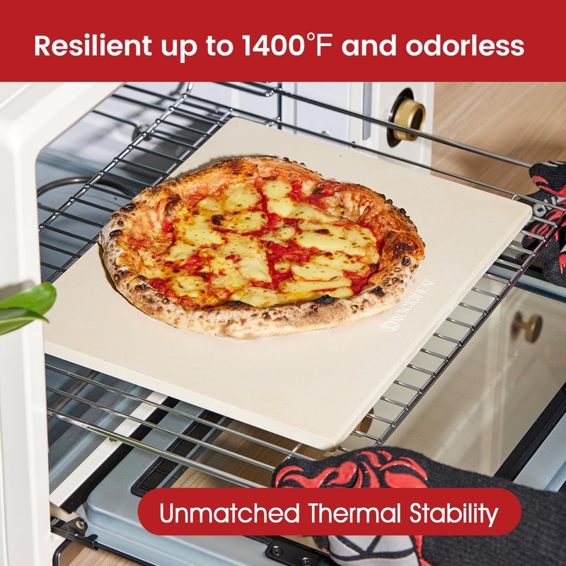 Pizza Stones For Oven Grill Rectangular Cordierite Bread Baking Pan 15x12 Inch gallery